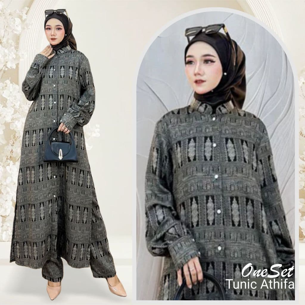 Qoni | One Set Tunic Athifa | Oneset dialy | Busui | Simpel | Elegan | Premium