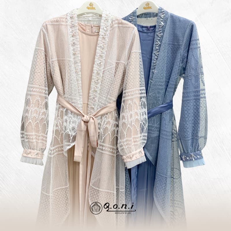 Qoni | Raya Series | Gaun Adelise | Gaun Pesta Premium | Gaun Berpayet | Gaun Simpel dan Elegan 9