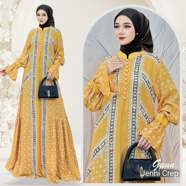 Qonita Batik | Gaun Jenni Crep | Gaun Batik Busui | Gaun Batik Soft | Gaun Batik Berpayet