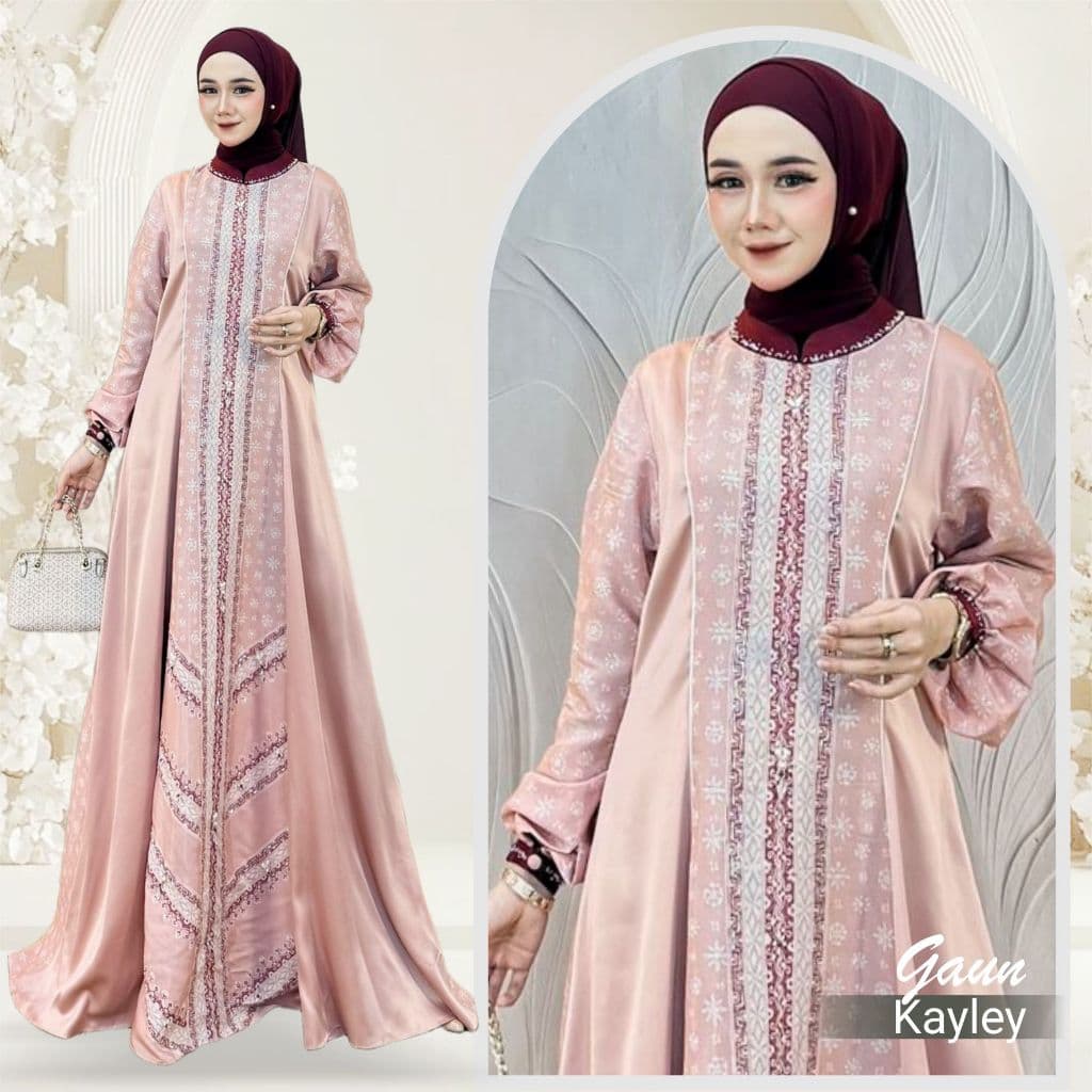 Qonita Batik | Gaun Kayley | Gaun batik | Qonita Batik | Batik Soft | Gaun berpayet