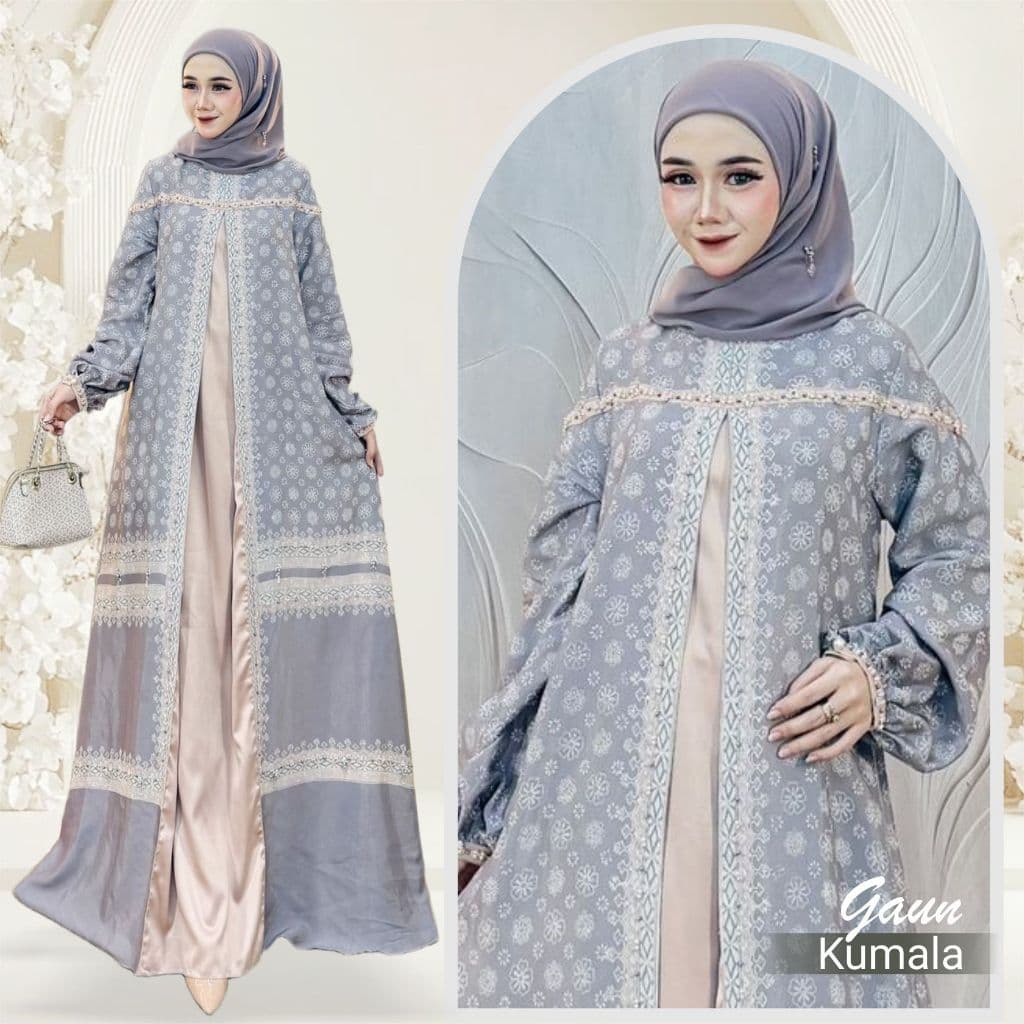 Qonita Batik | Gaun Kumala | Gaun Batik Soft | Gaun Batik Daily | Gaun Batik Berpayet