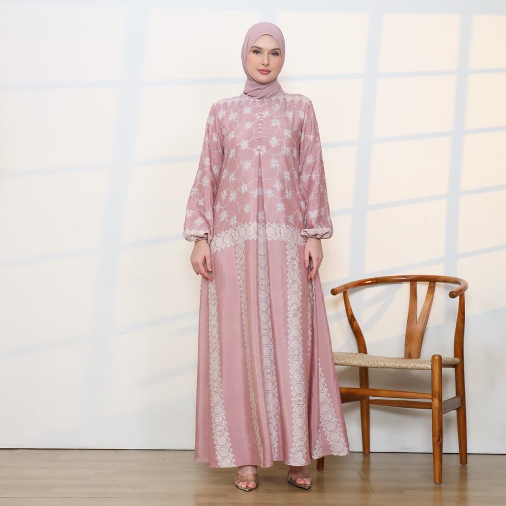 Qonita Batik Gaun Nandhini - Gaun Batik Soft Berpayet Elegan Best Seller