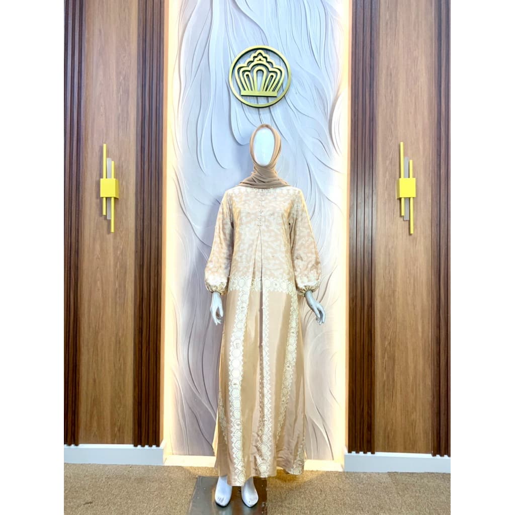Qonita Batik Gaun Nandhini - Gaun Batik Soft Berpayet Elegan Best Seller 4