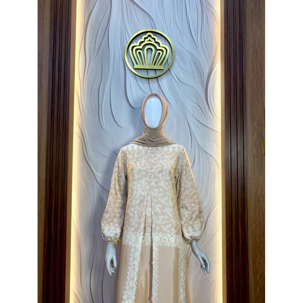 Qonita Batik Gaun Nandhini - Gaun Batik Soft Berpayet Elegan Best Seller 5