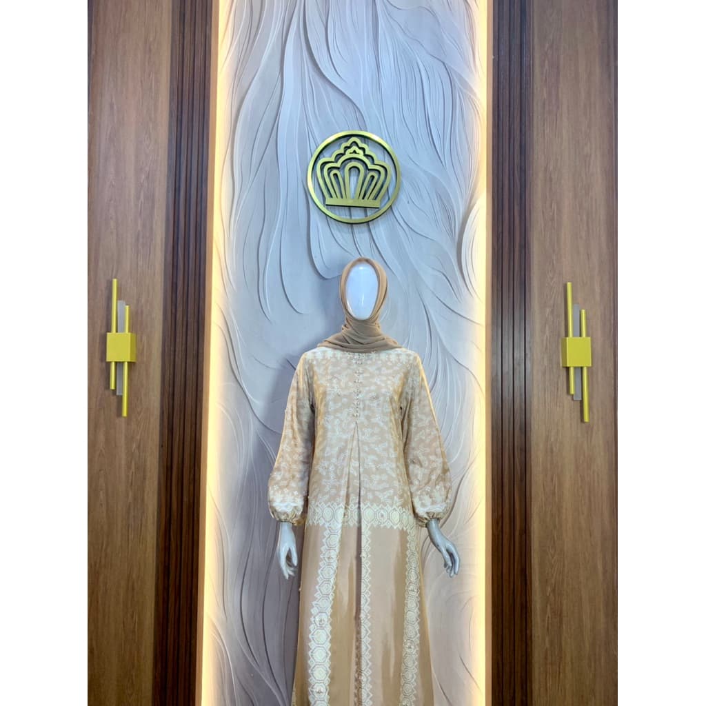 Qonita Batik Gaun Nandhini - Gaun Batik Soft Berpayet Elegan Best Seller 8