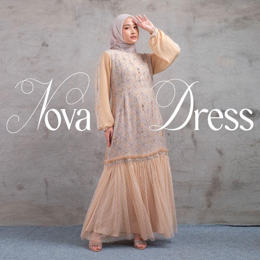 QONITA BATIK | GAUN NOVA | DRESS WANITA BATIK ELEGAN DAN MURAH Dengan Desain Mewah Dan Detail Cantik