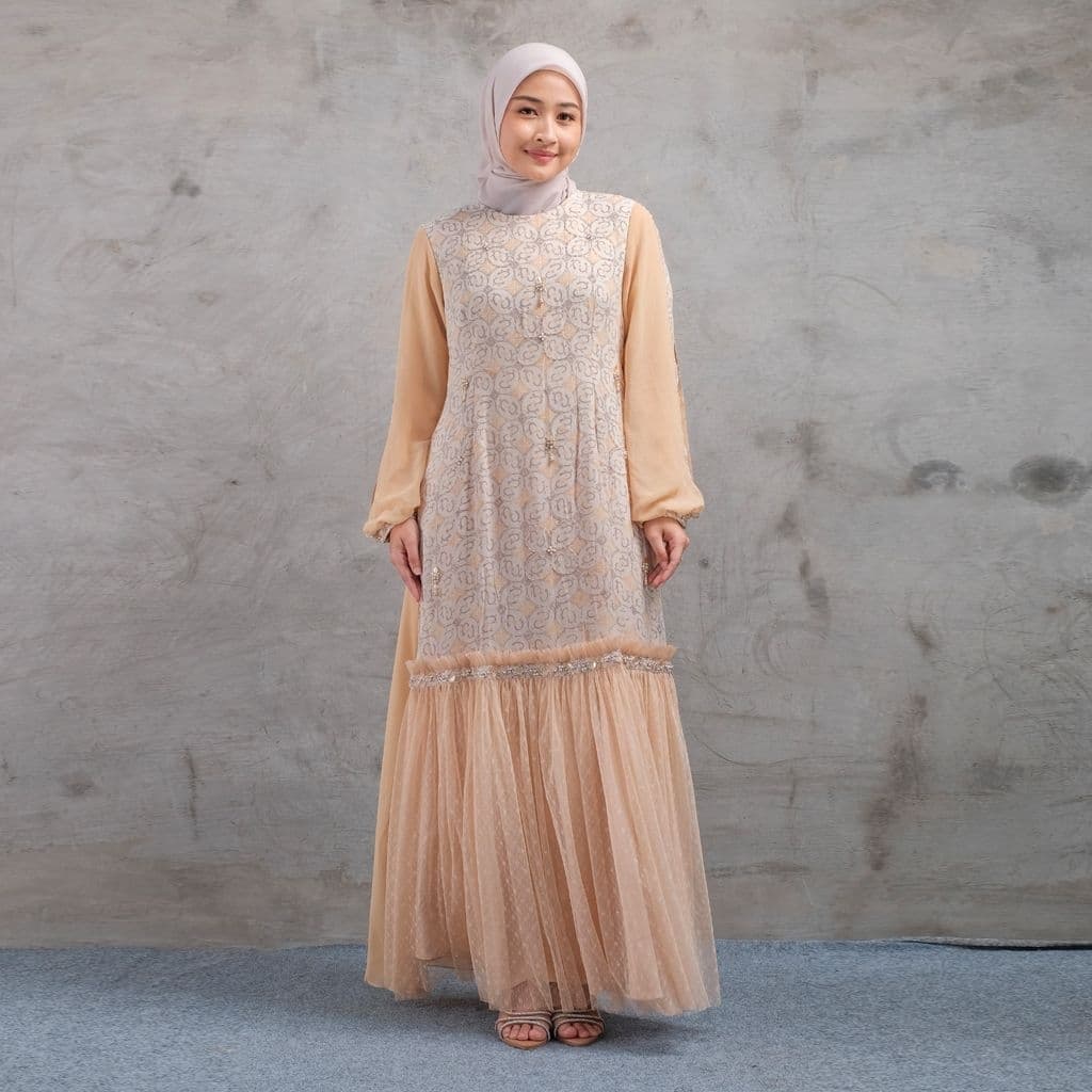 QONITA BATIK | GAUN NOVA | DRESS WANITA BATIK ELEGAN DAN MURAH Dengan Desain Mewah Dan Detail Cantik 3