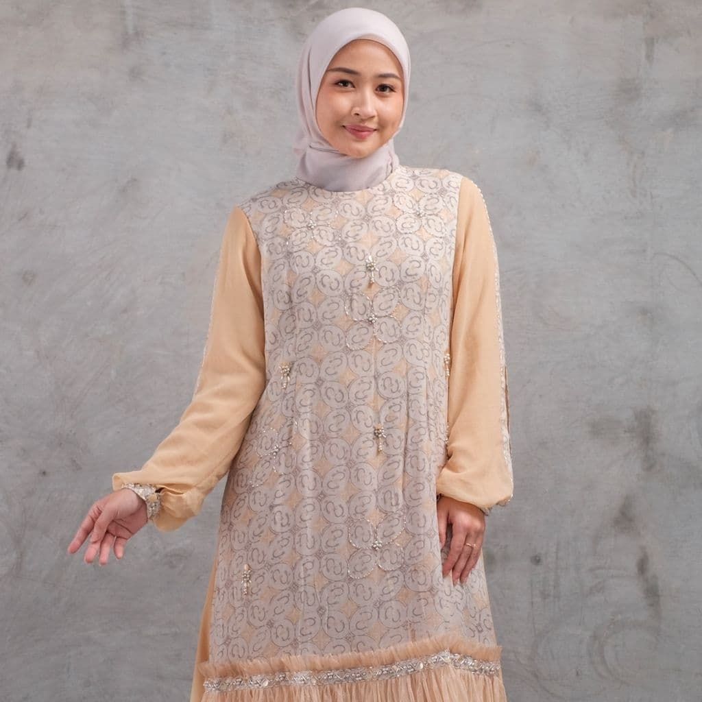 QONITA BATIK | GAUN NOVA | DRESS WANITA BATIK ELEGAN DAN MURAH Dengan Desain Mewah Dan Detail Cantik 4