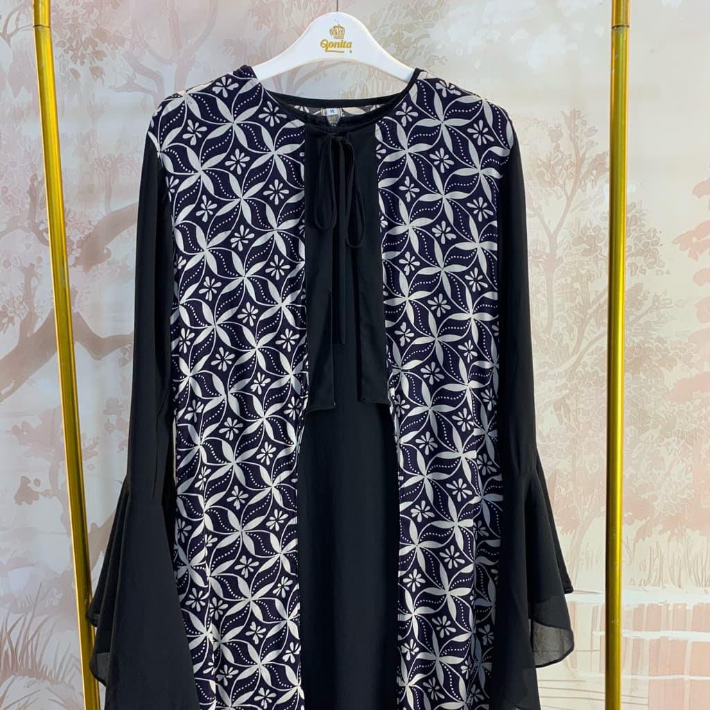 Qonita Batik Gaun Ryana Sogan - Gaun Batik Klasik Sogan 9