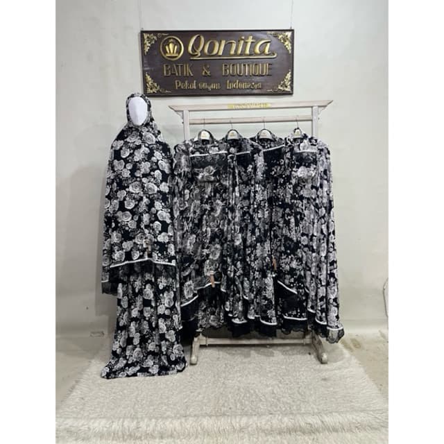 Qonita | Mukena Renda Tile | Mukena Rayon | Mukena motif