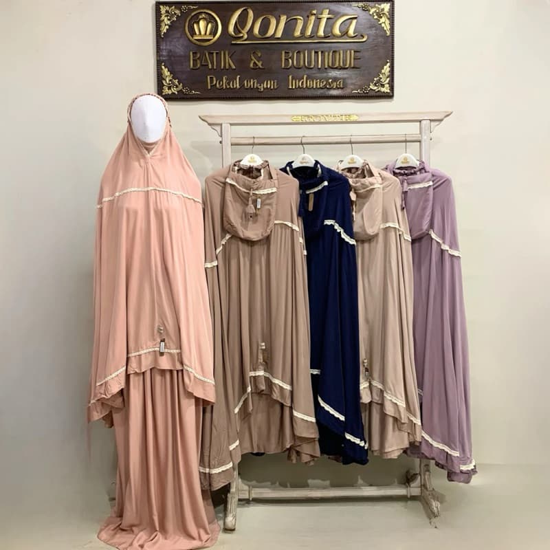 Qonita | Mukena Twill Renda | Mukena Daily | Mukena Adem | Mukena Nyaman