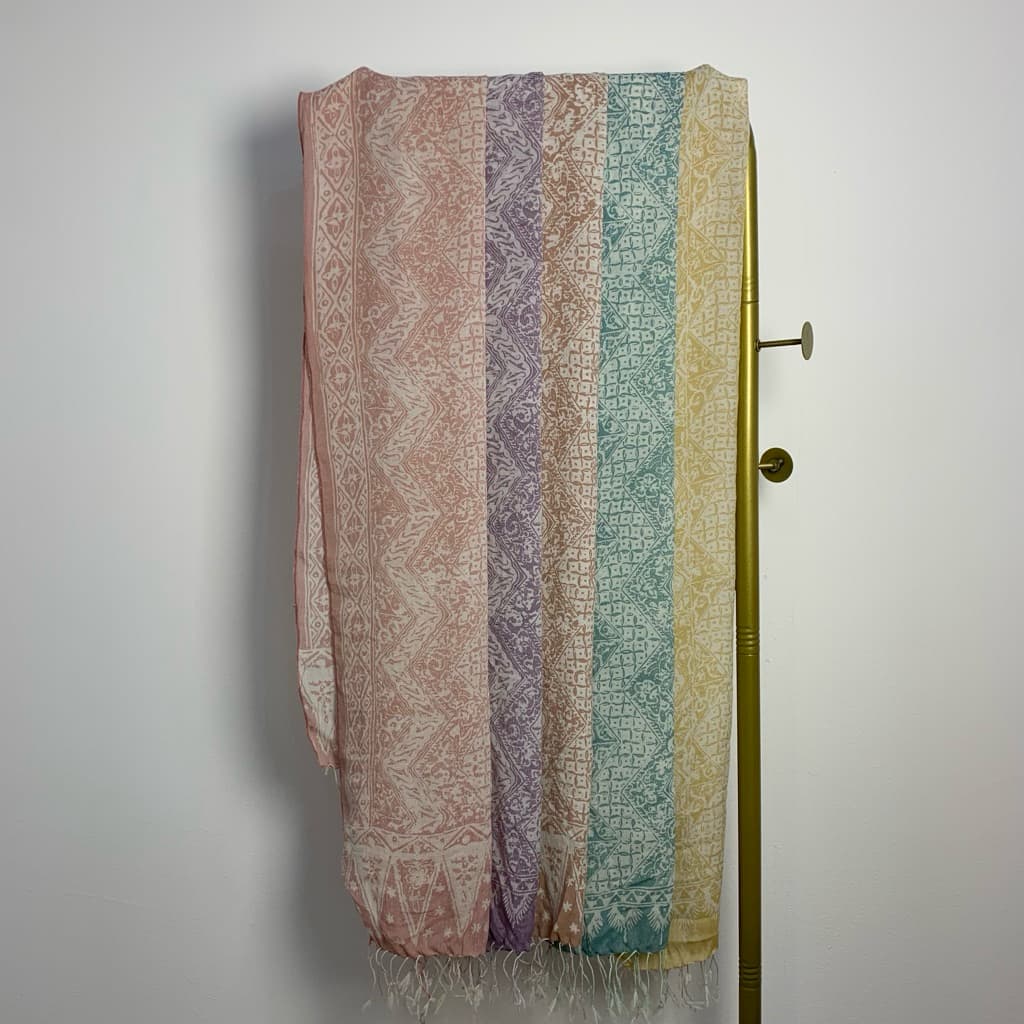 Qonita Syal Batik Cap Crep 150x35 Cm
