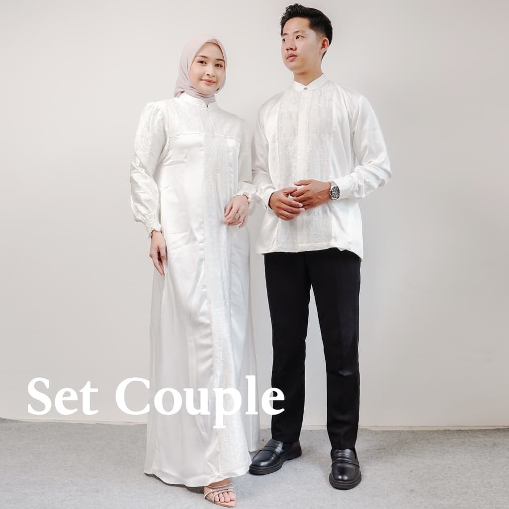 Set Couple Longdress Wanita Pria LD Alenza Qoni By Qonita