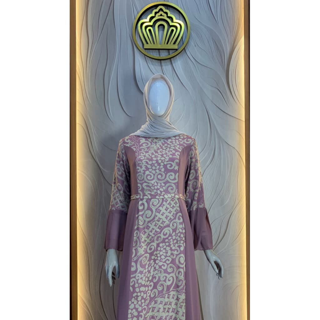 Sutra Dress A Line Berpayet Cerah | Dress Sutra Crep 2