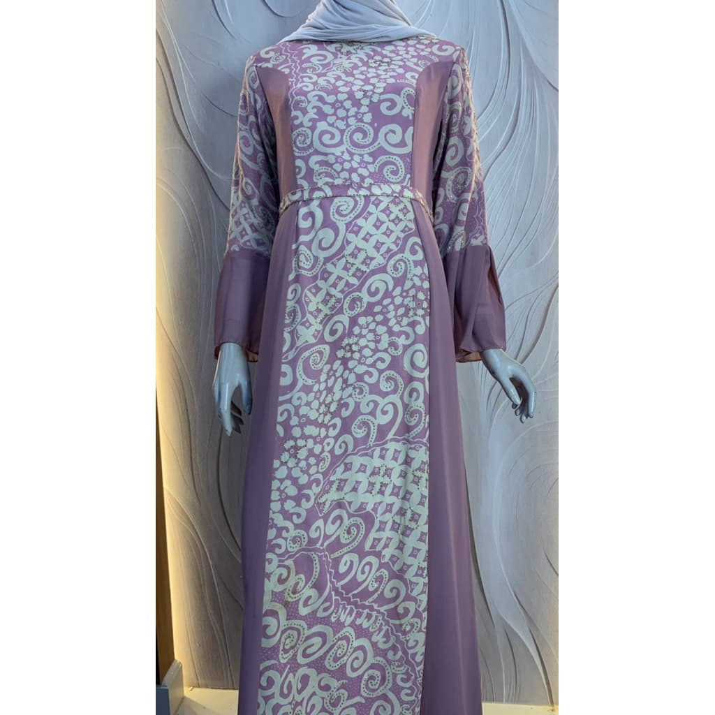 Sutra Dress A Line Berpayet Cerah | Dress Sutra Crep 3
