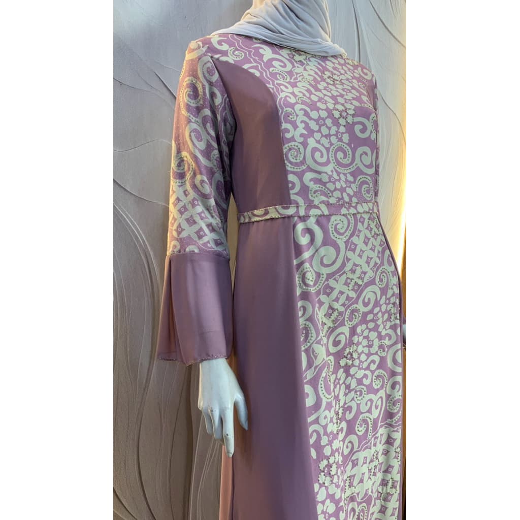 Sutra Dress A Line Berpayet Cerah | Dress Sutra Crep 4