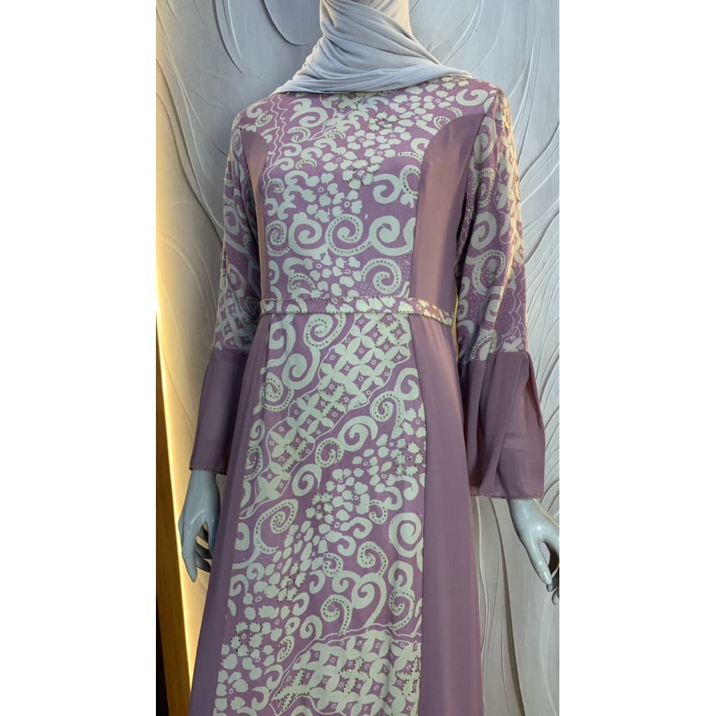 Sutra Dress A Line Berpayet Cerah | Dress Sutra Crep 5